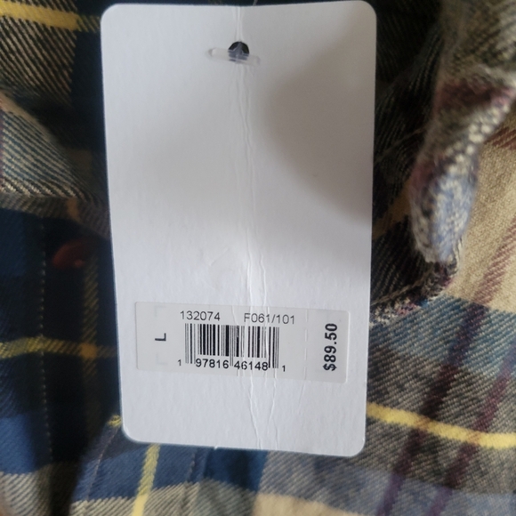 Lucky Brand Brushed Twill Plaid Long Sleeve Utility Shirt Size L - Picture 4 of 10